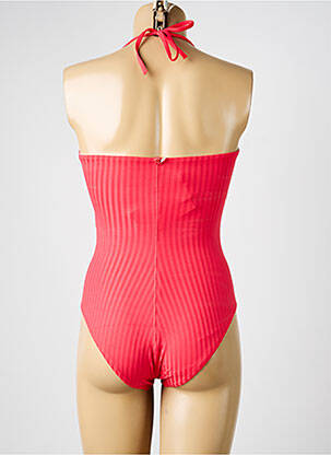 Maillot de bain 1 pièce bretelles élastiquées amovibles haut bandeau rouge IODUS femme