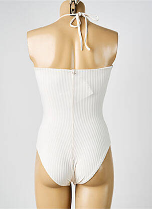Maillot de bain 1 pièce bretelles élastiquées amovibles haut bandeau beige IODUS femme