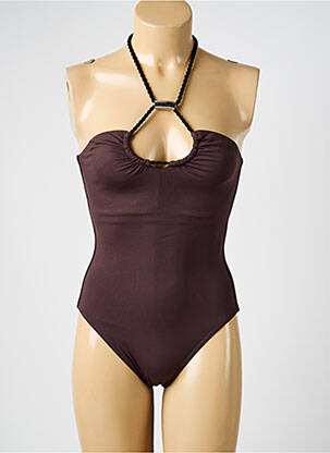 Maillot de bain 1 pièce haut soutien-gorge emboitant haut soutien-gorge emboitant marron IODUS femme