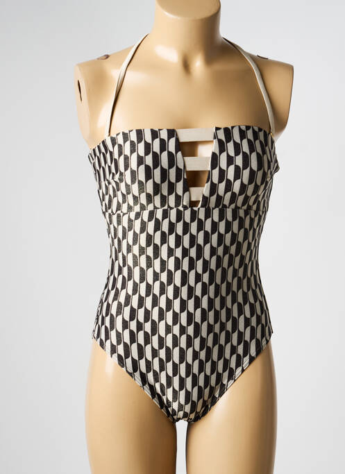 Maillot de bain 1 pièce bretelles élastiquées amovibles haut bandeau or IODUS femme