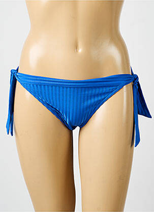 Bas de maillot de bain effet matière satinée bikini bleu IODUS femme
