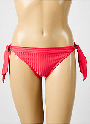 Bas de maillot de bain effet matière satinée bikini rouge IODUS femme
