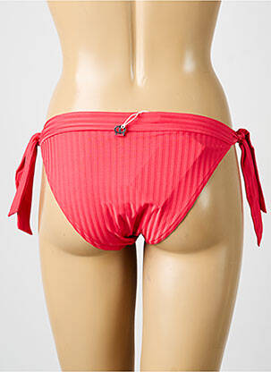 Bas de maillot de bain effet matière satinée bikini rouge IODUS femme
