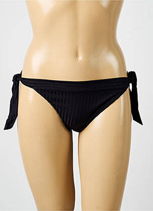 Bas de maillot de bain effet matière satinée bikini noir IODUS femme