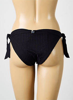 Bas de maillot de bain effet matière satinée bikini noir IODUS femme