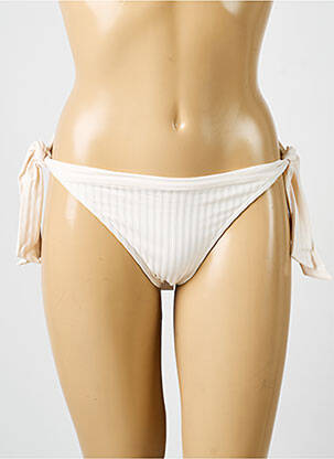 Bas de maillot de bain effet matière satinée bikini beige IODUS femme