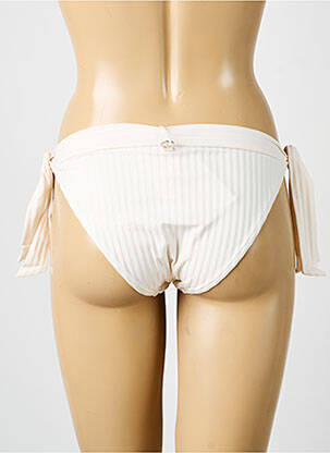 Bas de maillot de bain effet matière satinée bikini beige IODUS femme