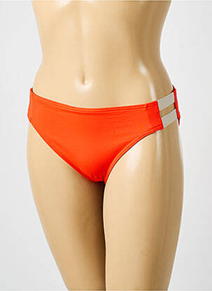 Bas de maillot de bain effet matière satinée culotte orange IODUS femme