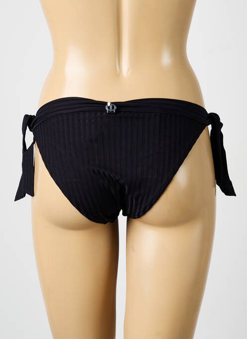 Bas de maillot de bain effet matière satinée bikini noir IODUS femme