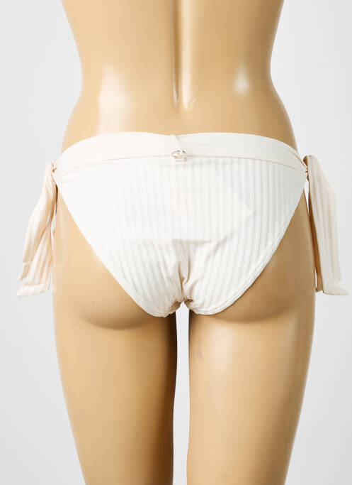 Bas de maillot de bain effet matière satinée bikini beige IODUS femme