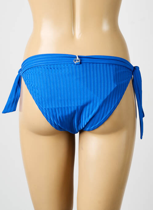 Bas de maillot de bain effet matière satinée bikini bleu IODUS femme