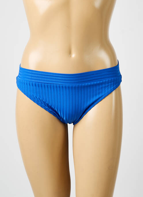 Bas de maillot de bain effet matière satinée culotte bleu IODUS femme