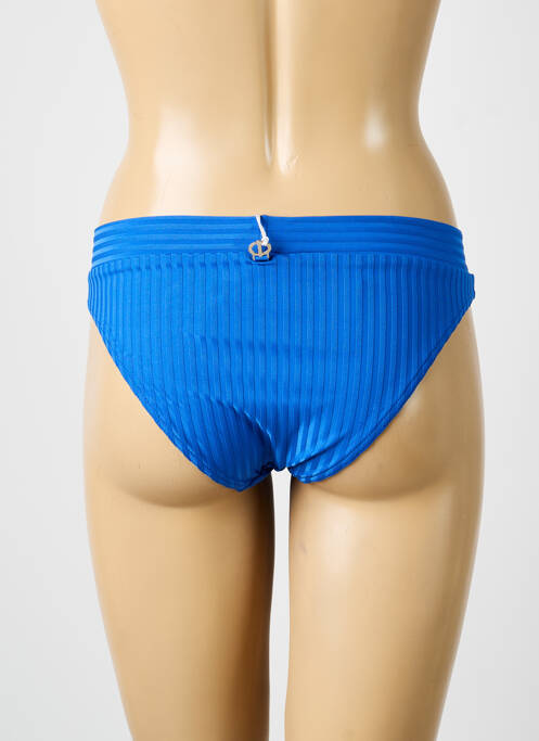 Bas de maillot de bain effet matière satinée culotte bleu IODUS femme