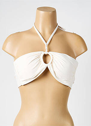 Haut de maillot de bain stretch haut bandeau beige IODUS femme