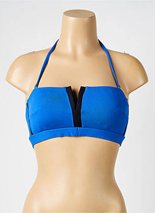 Haut de maillot de bain stretch haut bandeau bleu IODUS femme
