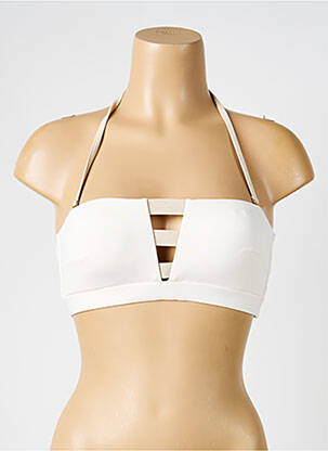 Haut de maillot de bain stretch haut bandeau beige IODUS femme