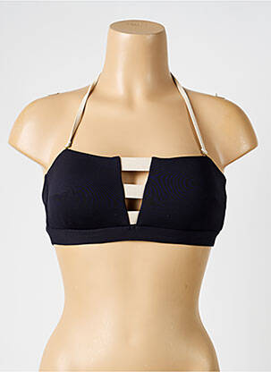 Haut de maillot de bain stretch haut bandeau bleu fonce IODUS femme