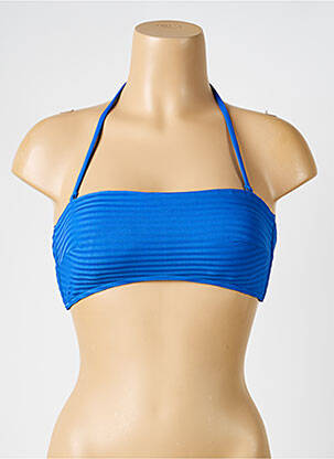 Haut de maillot de bain stretch haut soutien-gorge balconnet bleu IODUS femme