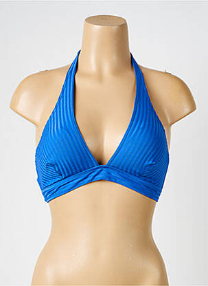 Haut de maillot de bain stretch haut soutien-gorge avec mousse de rembourrage amovible bleu IODUS femme