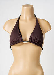 Haut de maillot de bain stretch haut soutien-gorge avec mousse de rembourrage amovible marron IODUS femme