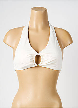 Haut de maillot de bain stretch haut soutien-gorge avec mousse de rembourrage amovible beige IODUS femme