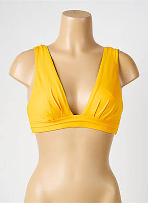 Haut de maillot de bain stretch haut soutien-gorge balconnet jaune IODUS femme