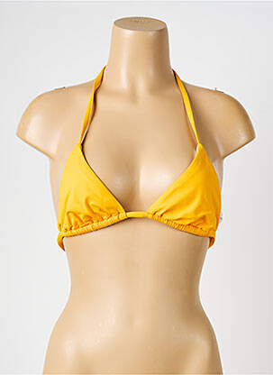 Haut de maillot de bain stretch haut triangles jaune IODUS femme