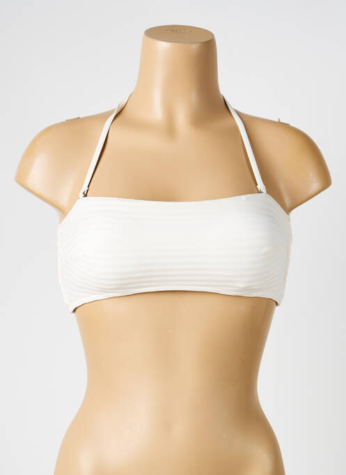 Haut de maillot de bain stretch haut soutien-gorge balconnet beige IODUS femme