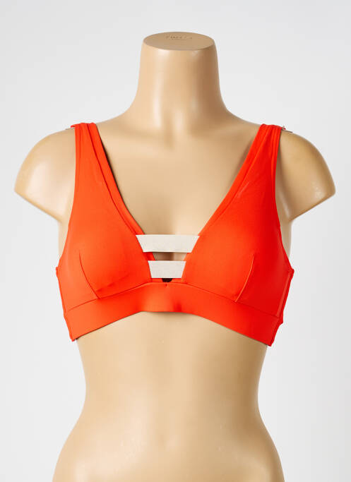 Haut de maillot de bain stretch haut soutien-gorge avec mousse de rembourrage amovible orange IODUS femme