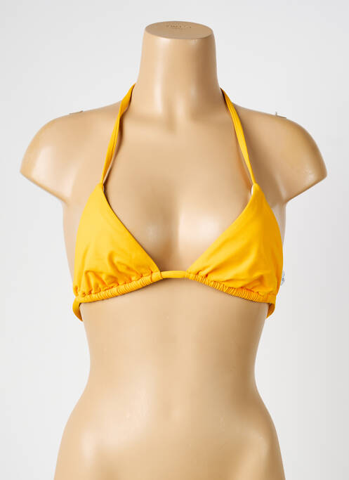 Haut de maillot de bain stretch haut triangles jaune IODUS femme