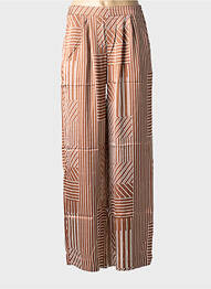 Pantalon droit taille élastique taille normale marron GRACE & MILA femme