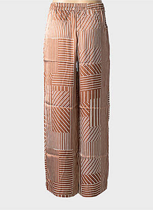 Pantalon droit taille élastique taille normale marron GRACE & MILA femme