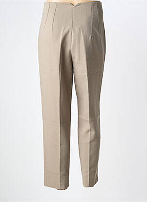 Pantalon droit fermeture zippée sous rabat avec crochet beige ONLY femme