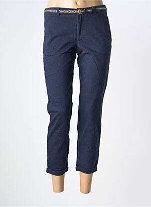 Pantalon 7/8 fermeture zippée sous rabat avec crochet bleu ONLY femme
