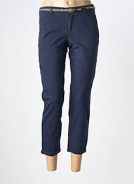 Pantalon 7/8 fermeture zippée sous rabat avec crochet bleu ONLY femme