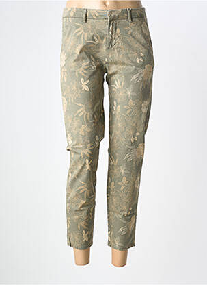 Pantalon 7/8 fermeture zippée sous rabat avec crochet vert ONLY femme