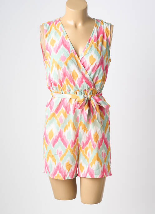 Combishort col cache-coeur sans manche rose ONLY femme