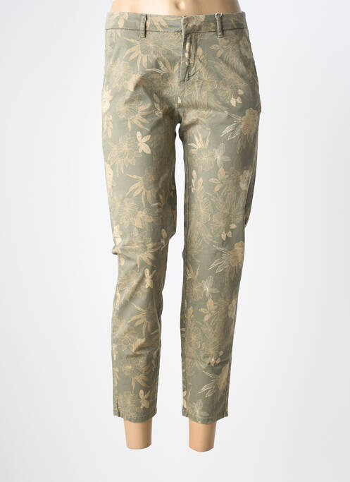 Pantalon 7/8 fermeture zippée sous rabat avec crochet vert ONLY femme