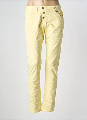 Jeans coupe slim stretch taille normale jaune PLEASE femme