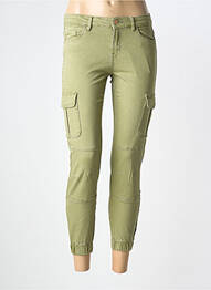 Pantalon cargo tissage popeline taille normale vert ONLY femme