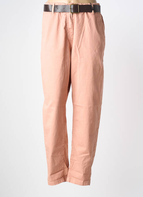 Pantalon droit fermeture zippée sous rabat boutonné taille normale rose PLEASE femme