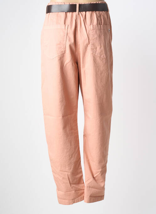 Pantalon droit fermeture zippée sous rabat boutonné taille normale rose PLEASE femme