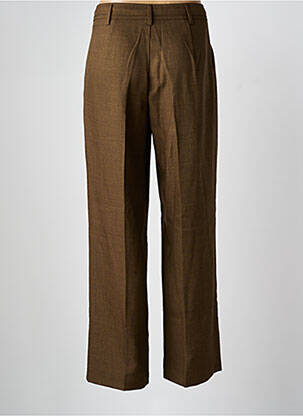 Pantalon droit fermeture zippée sous rabat boutonné taille normale marron ONLY femme