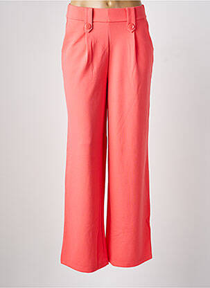 Pantalon droit tissage crêpe taille normale rose ONLY femme