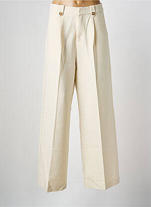 Pantalon chino tissage popeline taille normale beige GRACE & MILA femme