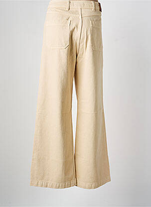 Pantalon large fermeture zippée sous rabat boutonné taille normale beige GRACE & MILA femme