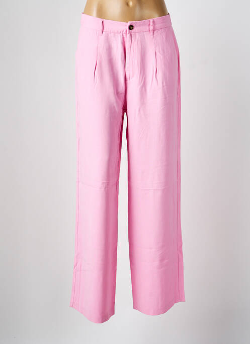 Pantalon chino tissage popeline taille normale rose ONLY femme