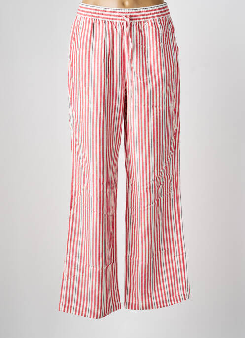 Pantalon droit tissage popeline taille normale rouge ONLY femme