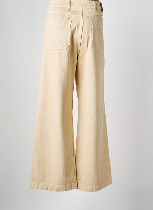 Pantalon large fermeture zippée sous rabat boutonné taille normale beige GRACE & MILA femme
