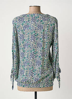Blouse imprimé fleurs manches longues bleu BARBARA LEBEK femme